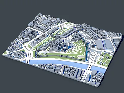 Cathedral Square Moscow City, Russia — Real-World 3D City Model 3d 3d city 3d modeling 3d render architectural visualization architecture city environment city model cityscape digital twin environment environment art environment design game asset geospatial map terrain urban urban design visualization