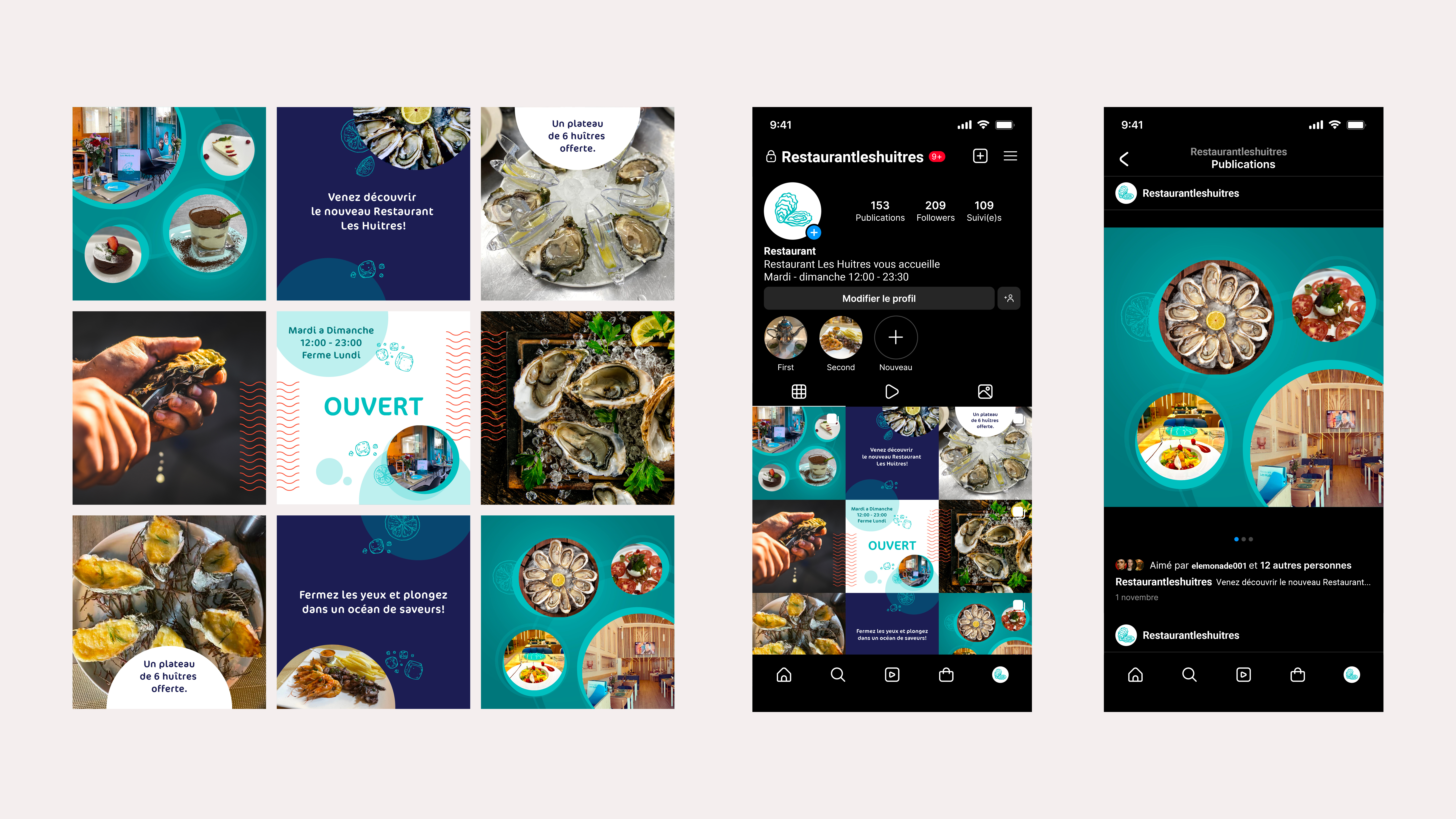 Restaurant Les Huitres - Social Media