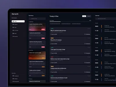 Xternal AI – AI Task Management SaaS Dashboard UI/UX Design adhd task design ai task managemenr clean dashboard dashboard design dashboard ui elegant graphic design modern design product design saas saas dashboard saas design saas startup saas ui task dashboard task management ui ui design web app design web design