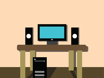 Computer Room Illustration adobe illustrator computer room graphic design illustration room vector wallpaper