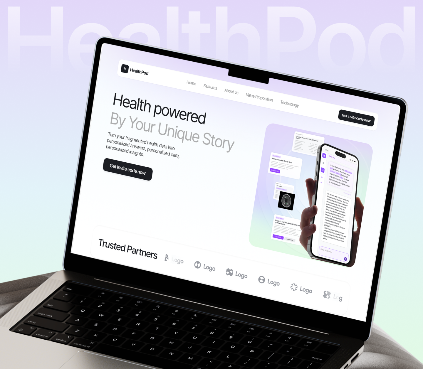 HealthPod AI Health Assistant for MS Patients | UX UI Design ai product dashboard figma healthcare health health dashboard health tecxh healthcare mobile app product design saas ux design web design