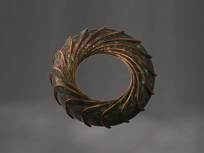 Industrial 3D torus 3dmodel 3dshape 3dtorus blender3d heropage uidesign webdesign