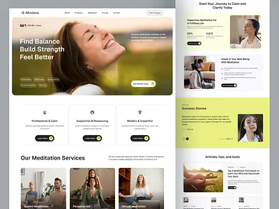 Mental Health Courses & Therapy Website clean ui landing page mental health website ourse platform telehealth website therapy website ui uiux ux web design website website design wellness website