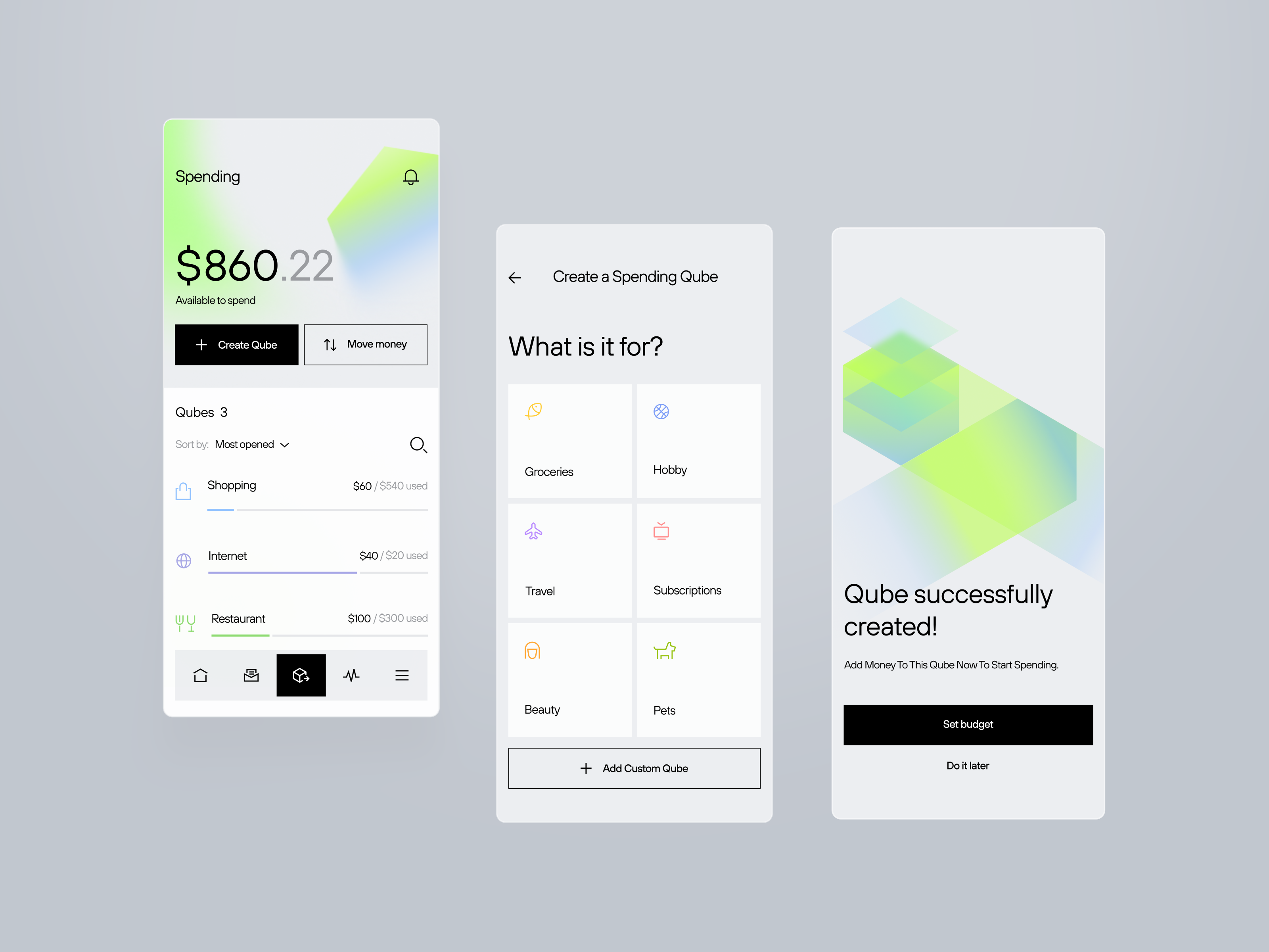 Qubemoney redesign appredesign mobileappdesign uianimation uidesign uxdesign