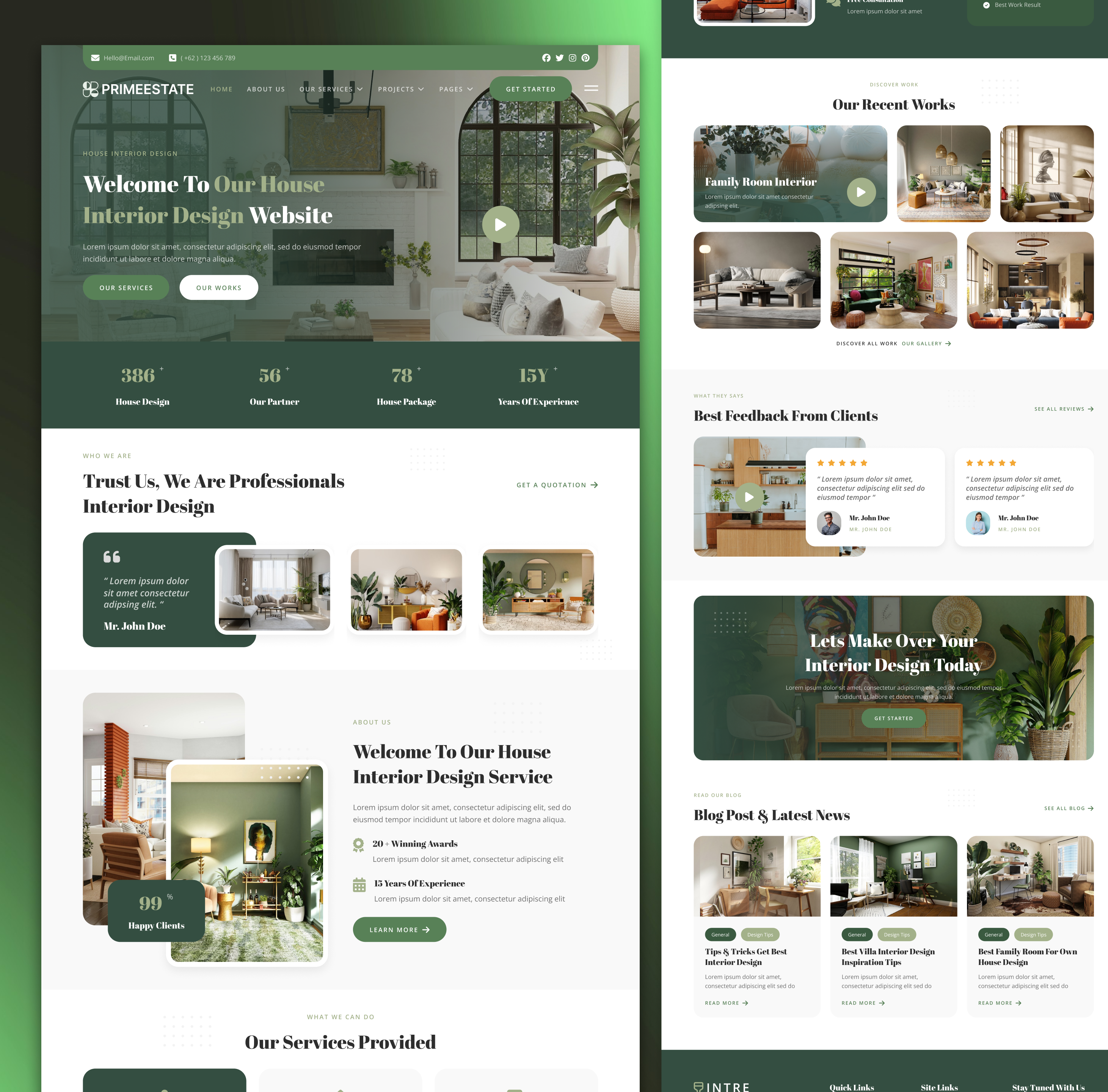 Real Estate & Interior Website clean ui interior design landing page modern ui real estate ui ux web design website design