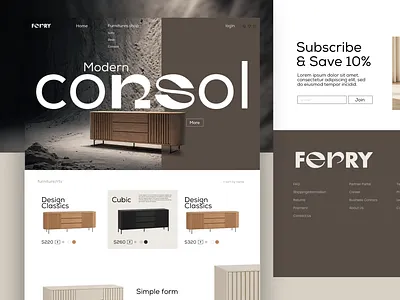 Furniture Store Landing Page branding design e commerce ecommerce furniture graphic design landing page minimalistic shop ui ux website