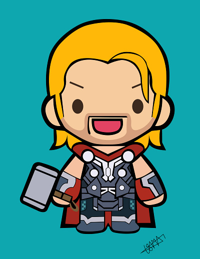 Mini Thor Character adobe illustrator character graphic design illustration mini character thor vector wallpaper