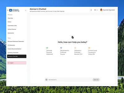 AI Chatbot - Chat Interface ai app bot chat crm dashboard design generate interface minimal school student ui university ux web