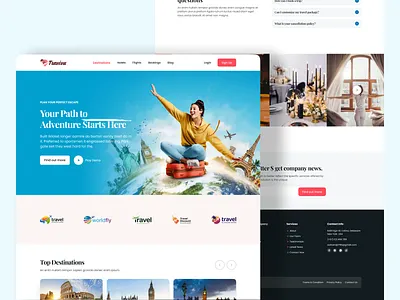 Travel Booking Landing Page UI ✈️ advanture travel booking app booking platform community header hero section landing page mobile modern website product design tourism design tourist travel travel agency travel app travel discovery travel website travel website design web design website design