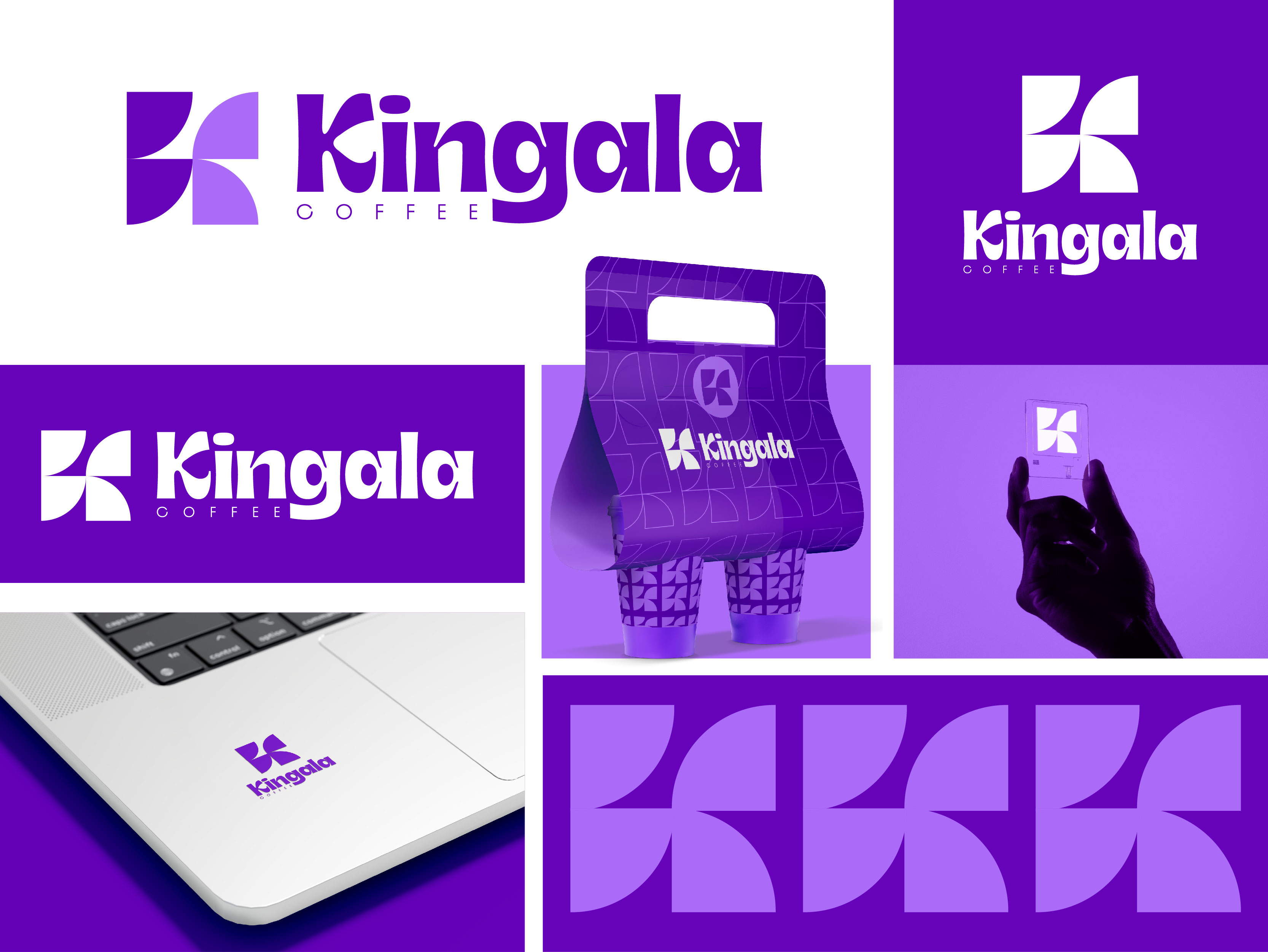 Kingala Coffee Logo | Modern K Lettermark Brand Identity Design