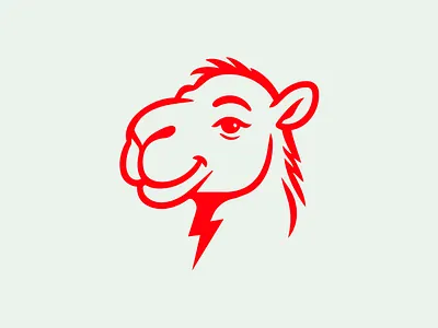 Quick Camel animal bolt camel design electric lightning logo mascot quick speed
