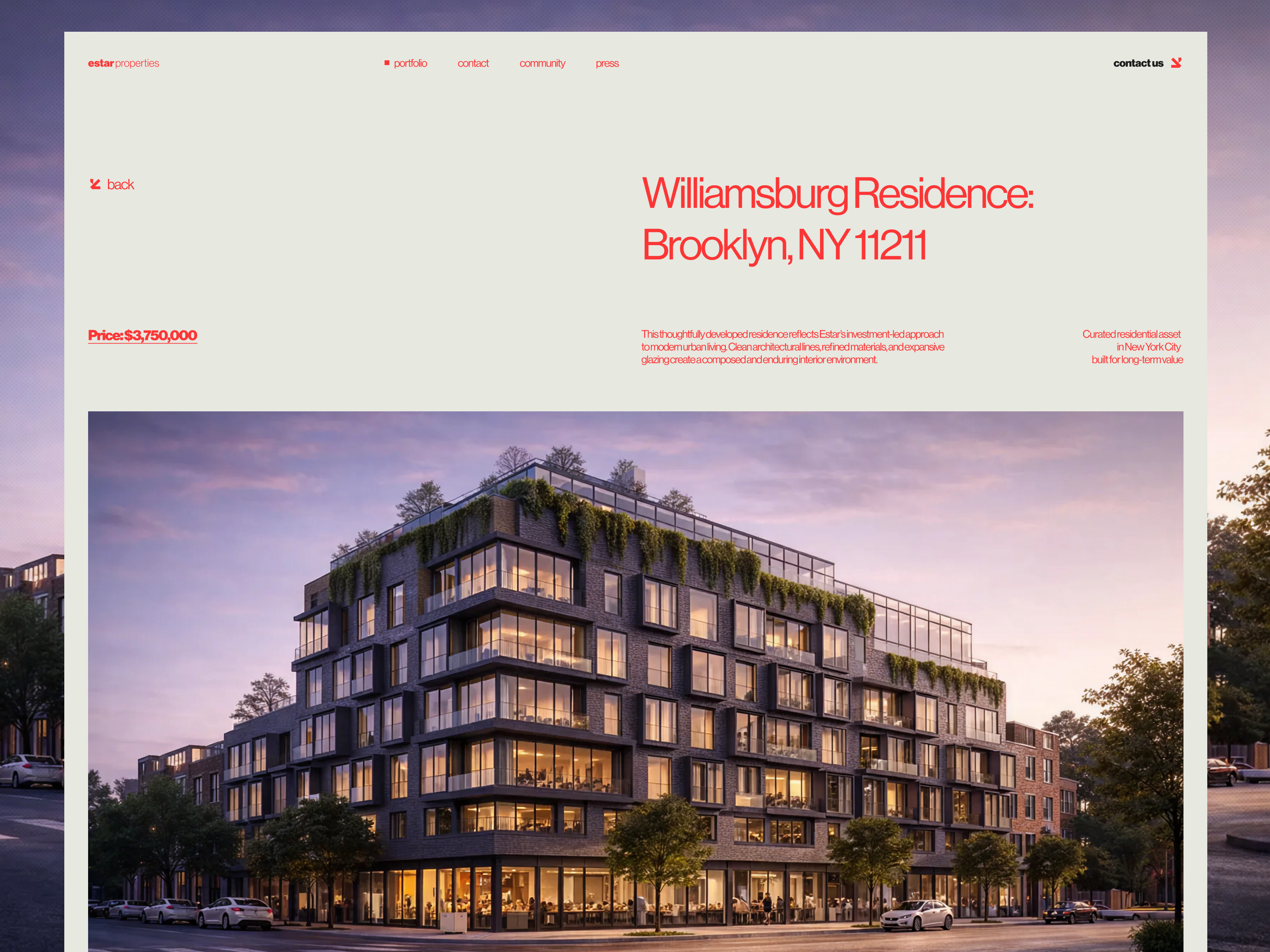 ESTAR — UI/UX Website for a Real Estate Investment Platform