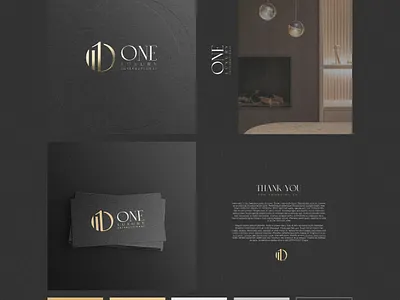 One Luxury Real Estate – Brand Identity Design black black and white branding dark theme design gold graphic design identity identity design logo luxury luxury real estate