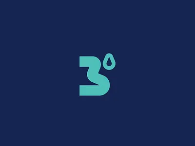 3 Degrees HVAC Systems Logo 3 air branding condition cooling degrees flow graphic design heating hire hvac identity logo minimal pipes services simple solutiuons