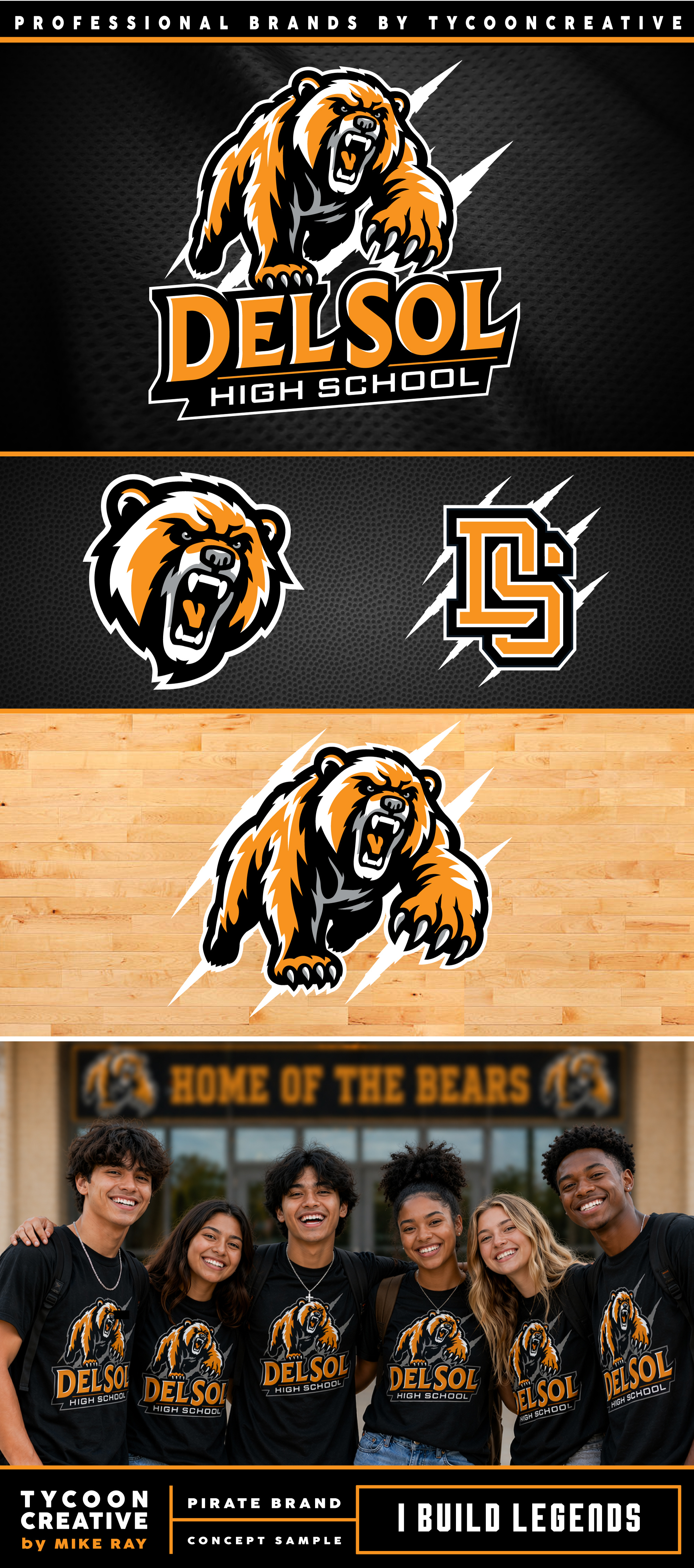 DEL SOL BEARS branding design illustration ink tycoon logo mascot mike ray tycoon creative vector