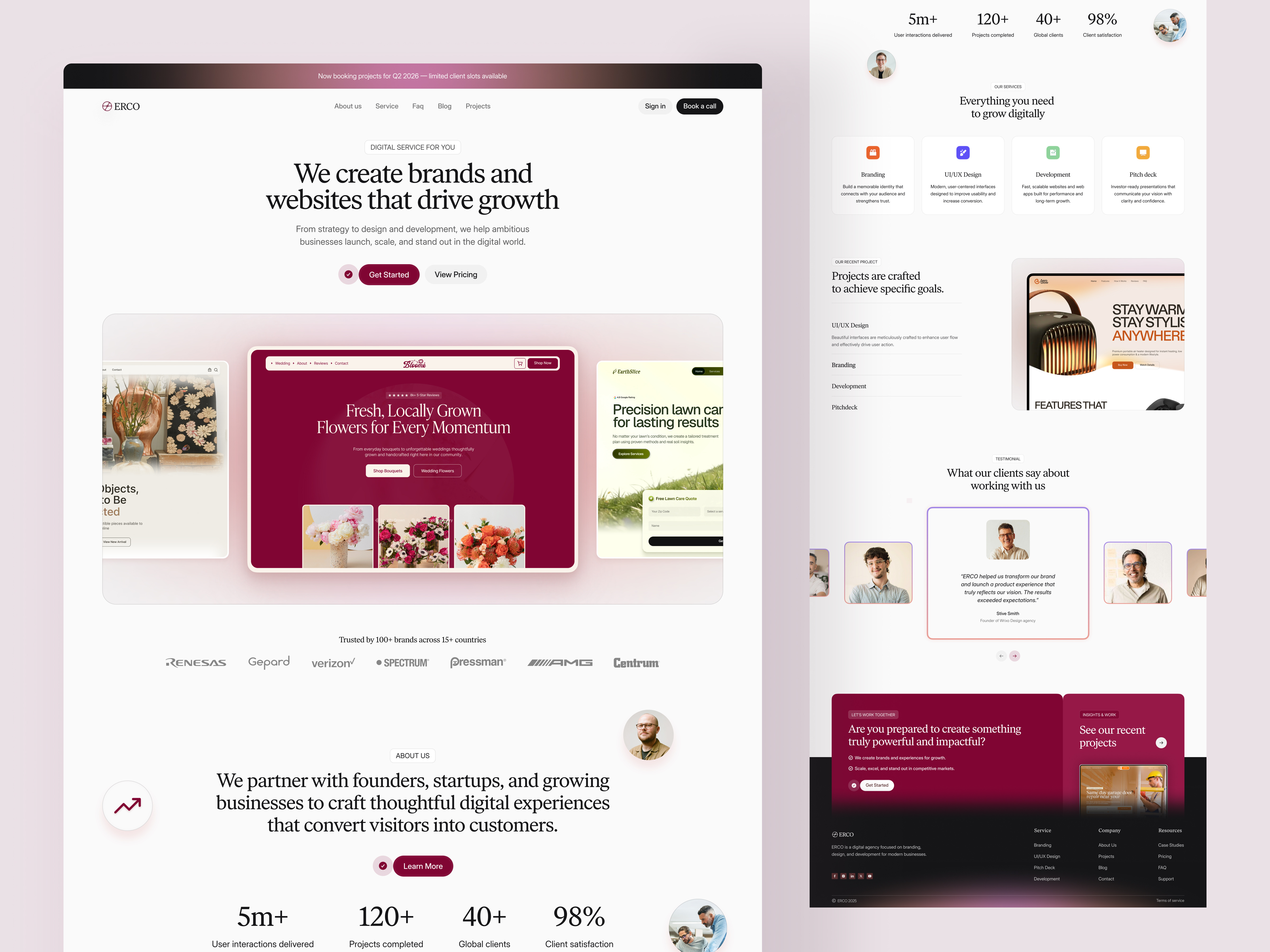 Example of Custom Website Design (3/6 Subpages)
