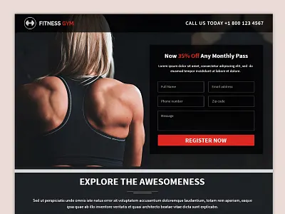 Fitness Gym Landing Page Design clean ui figma fitness fitness website gym gym website health landing page landing page design mobile design modern design personal trainer photoshop responsive design ui design uiux ux design web design website concept workout