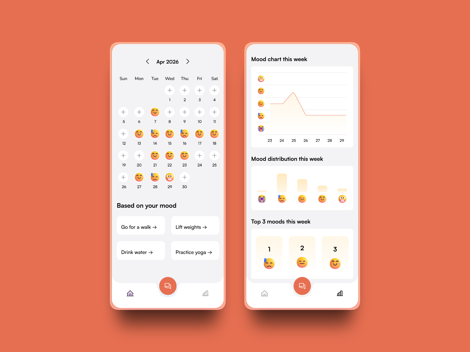 mood tracker UI