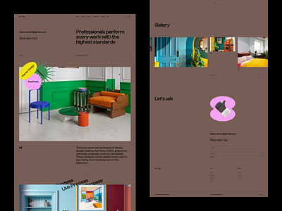 Interior design agency - Web landing page agency agent architecture dark mode decor design designer furniture gallery graphic design home house interior interior landing page landing page tanim team uiux web design agency website design