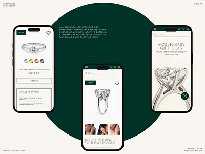 Mobile Website Design for Anons — Jewelry E-commerce app e commerce mobile ui ux webdesign