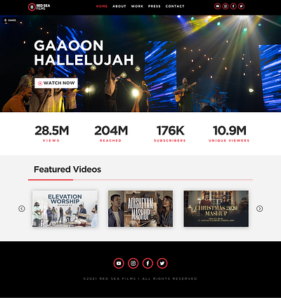 Website UI Design for Red Sea Films agencywebsite app branding christianmedia churchwebsite designer films graphic design html india media multimedia startup ui ux webdesign website wix wordpress youtube