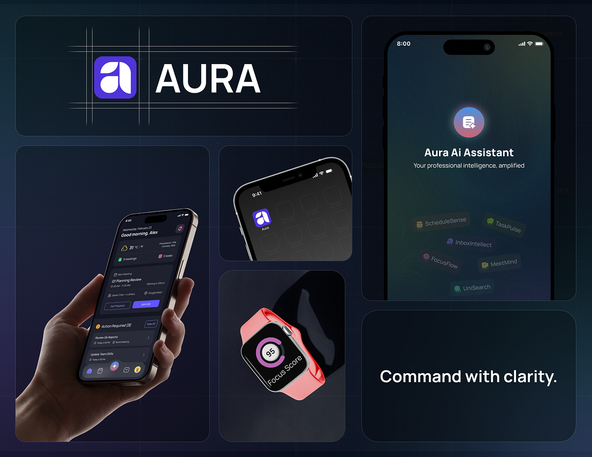 AI Assistant Mobile App Design with Branding