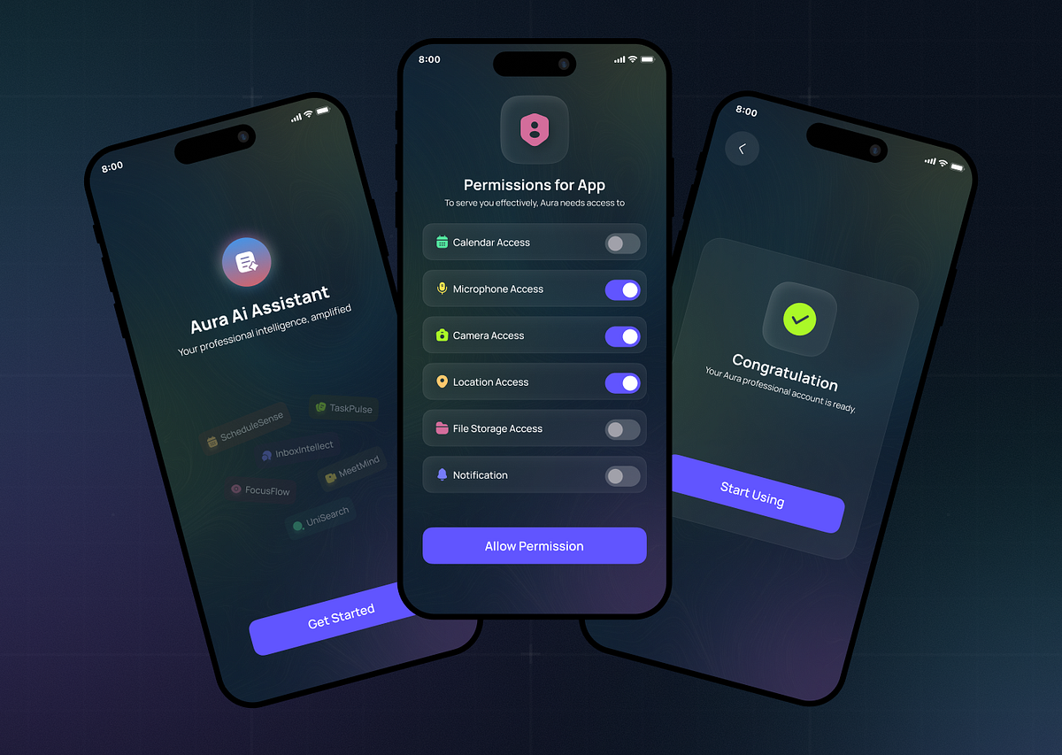 AI Assistant Mobile App Design with Branding Image 1