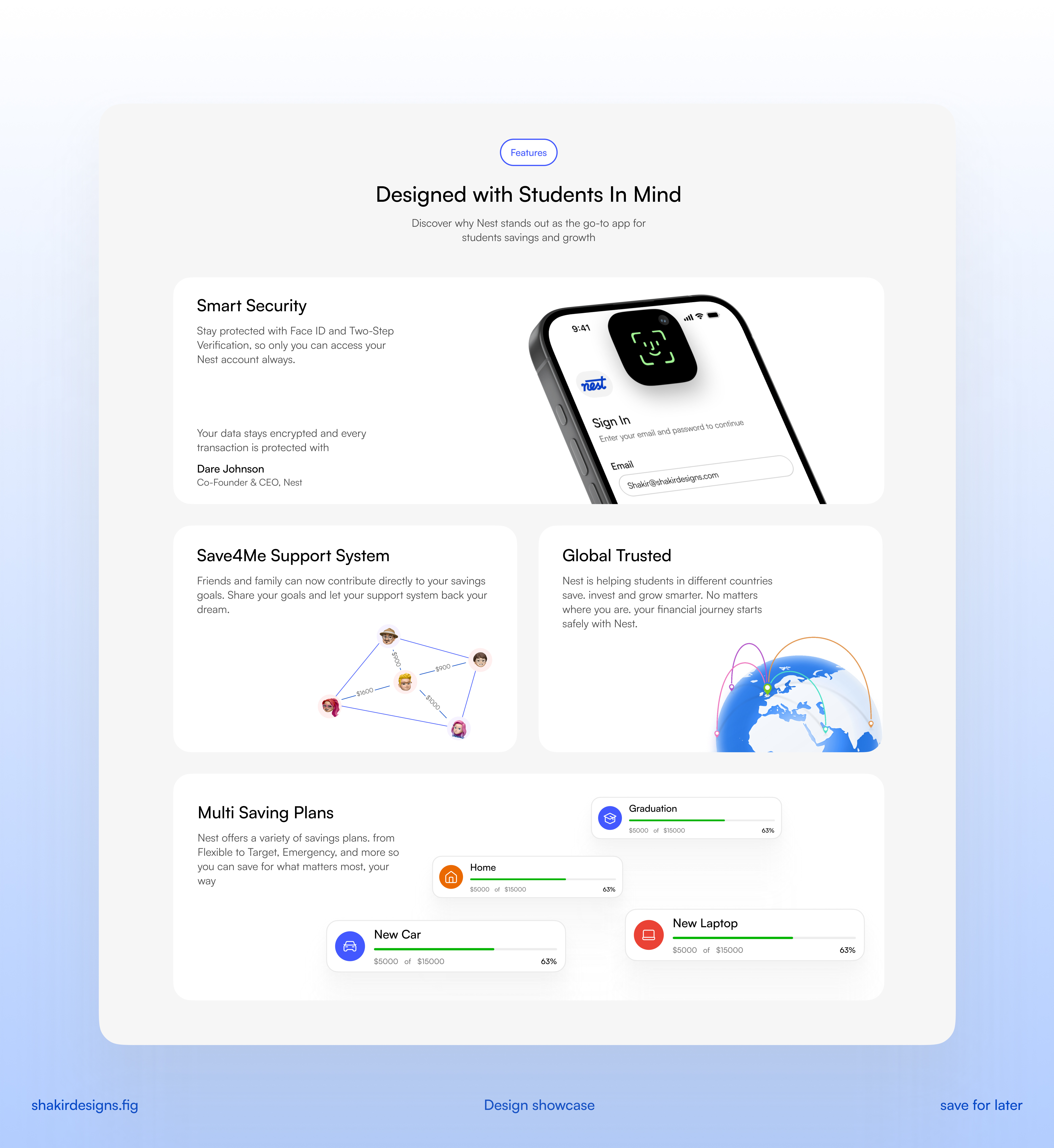 NEST bento UI Design fintech ui uiux