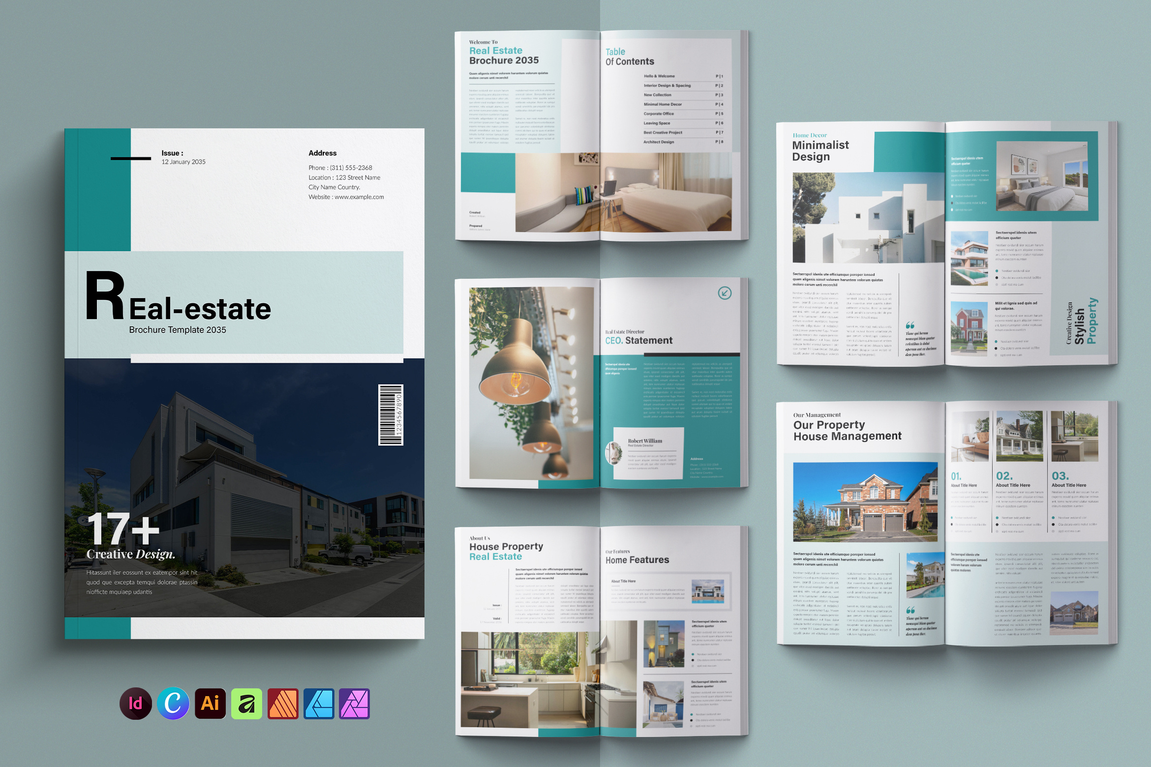 Real Estate Magazine Brochure 3d a4 animation app branding brochure clean design graphic design illustration logo magazine minimal print real estate ui
