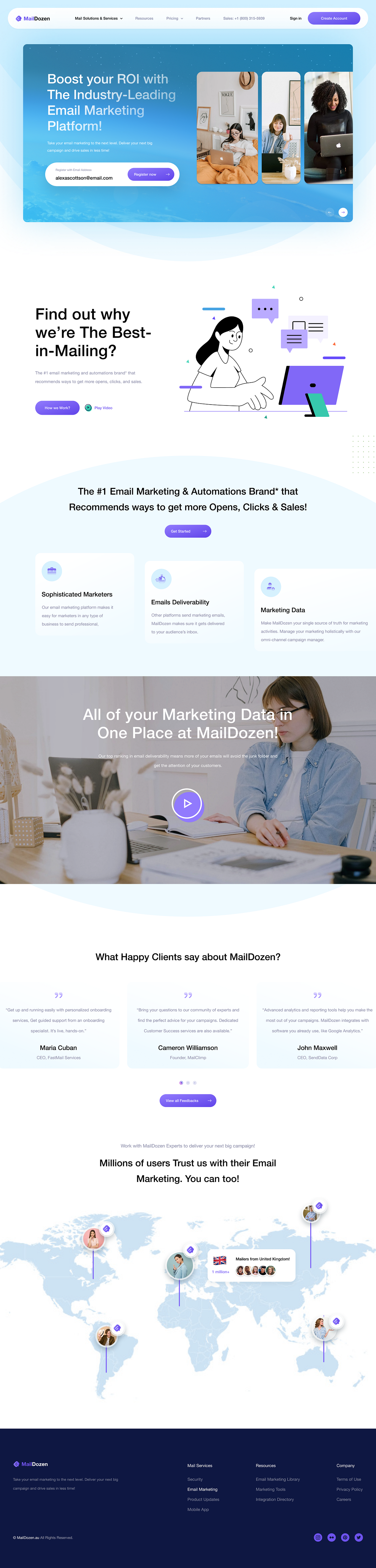 MailDozen High-Conversion Email Marketing & Automation SaaS Web Image 1