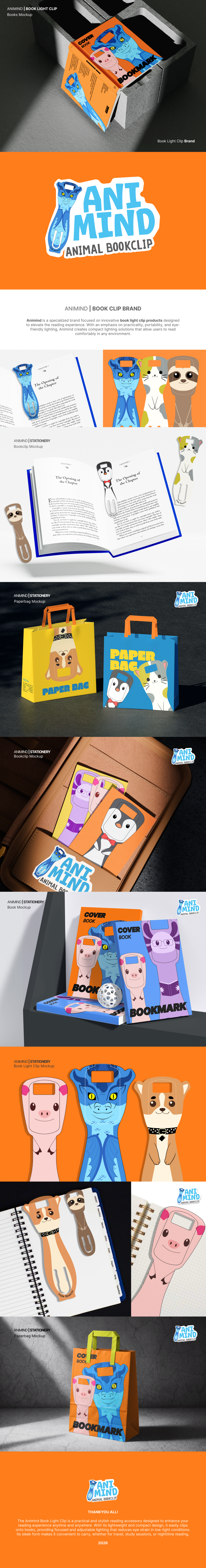 ANIMIND - Book Clip Branding animal mascot book cover bookmark brand identity branding digital illustration illustration logo design mascot design