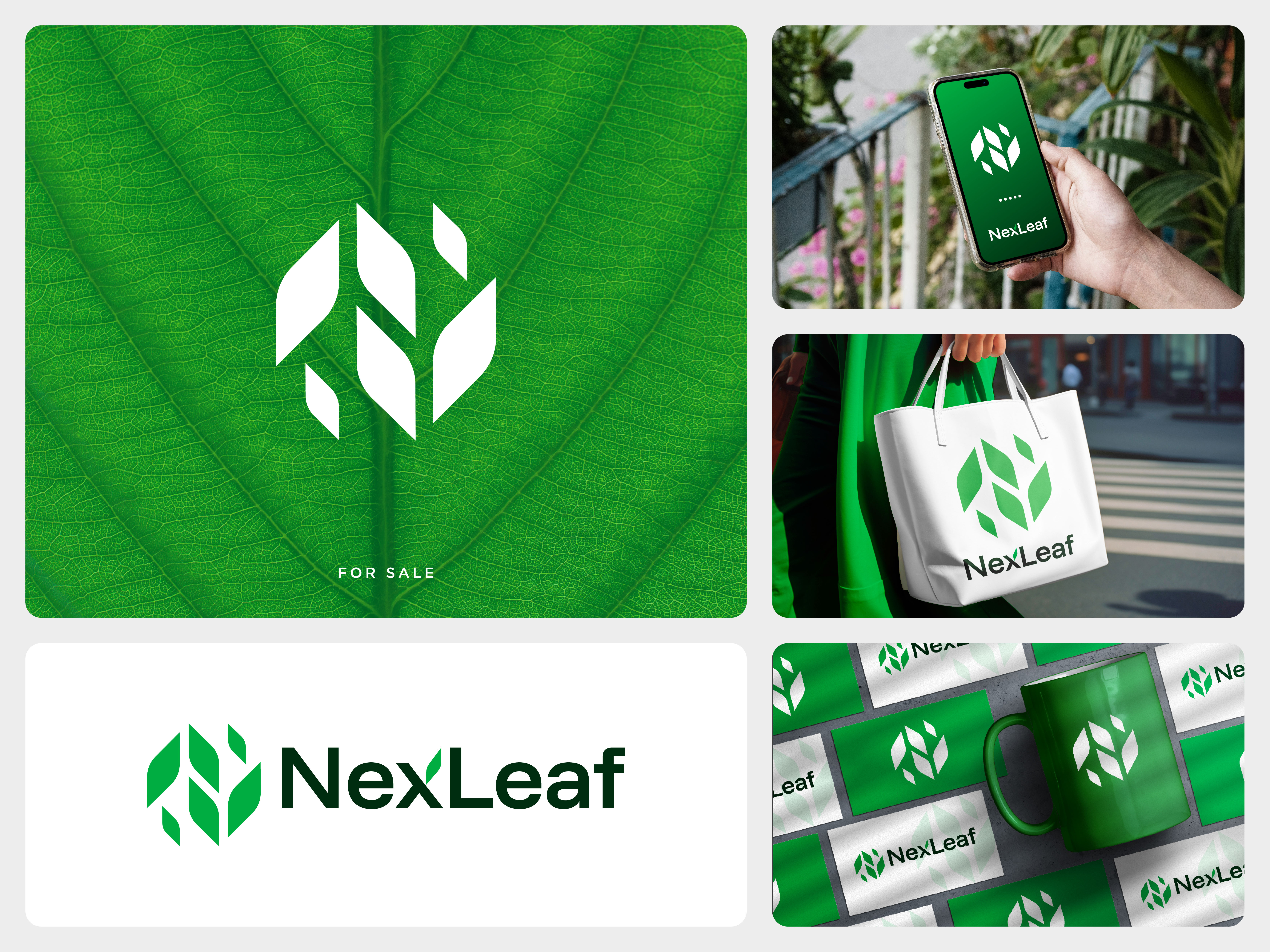 NexLeaf Logo – Modern Eco & Nature Lettermark