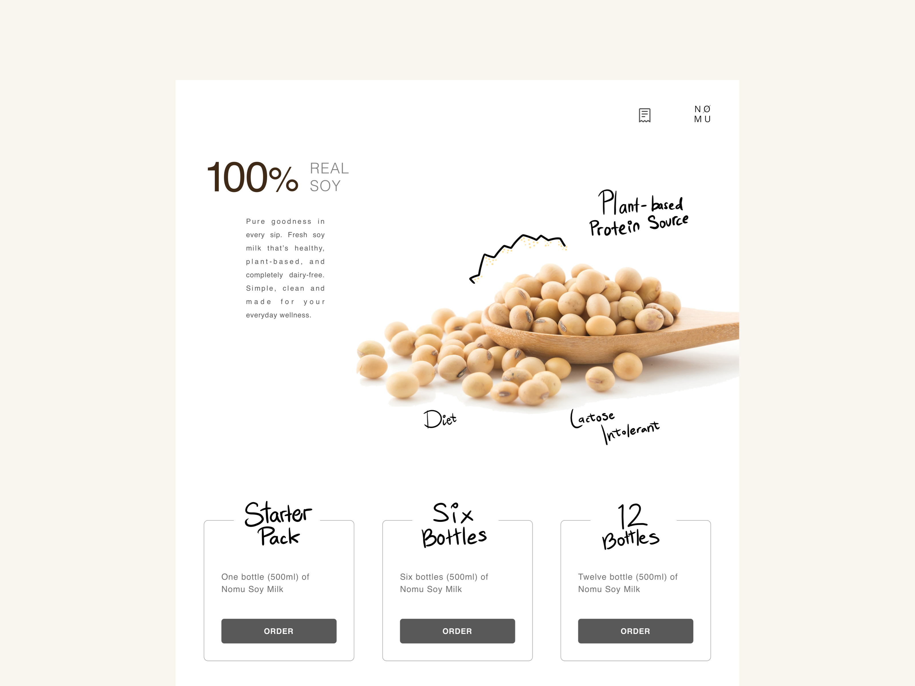 NOMU Soy Milk branding graphic design ui ui design ui ux ux website website design
