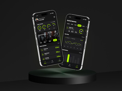 Fitness Tracker App body building app dark fitness app dark workout app design fitness fitness app fitness tracker app minimal modern ui ux work out app