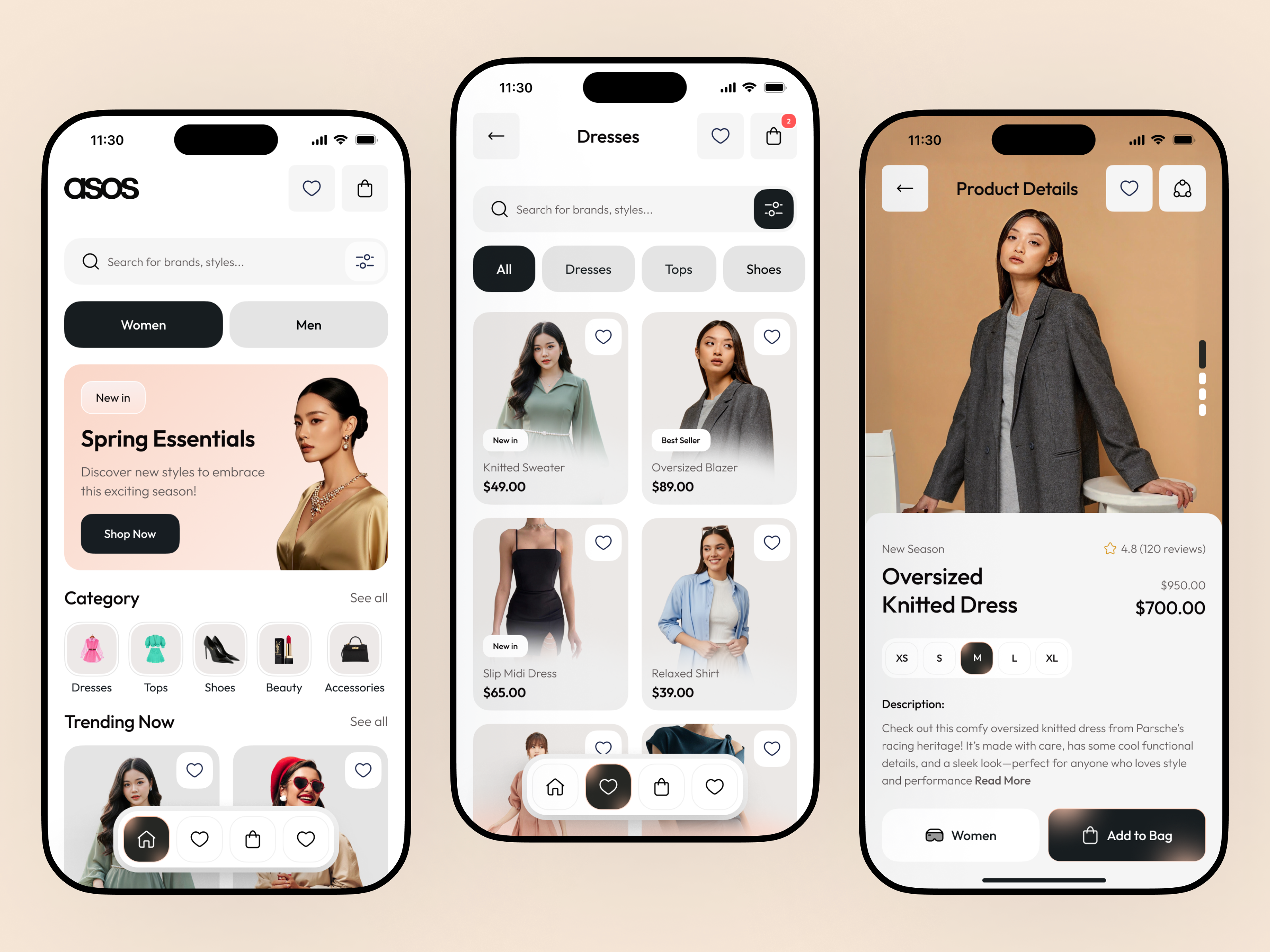 ASOS App Redesign — Fashion Ecommerce Mobile UI Design