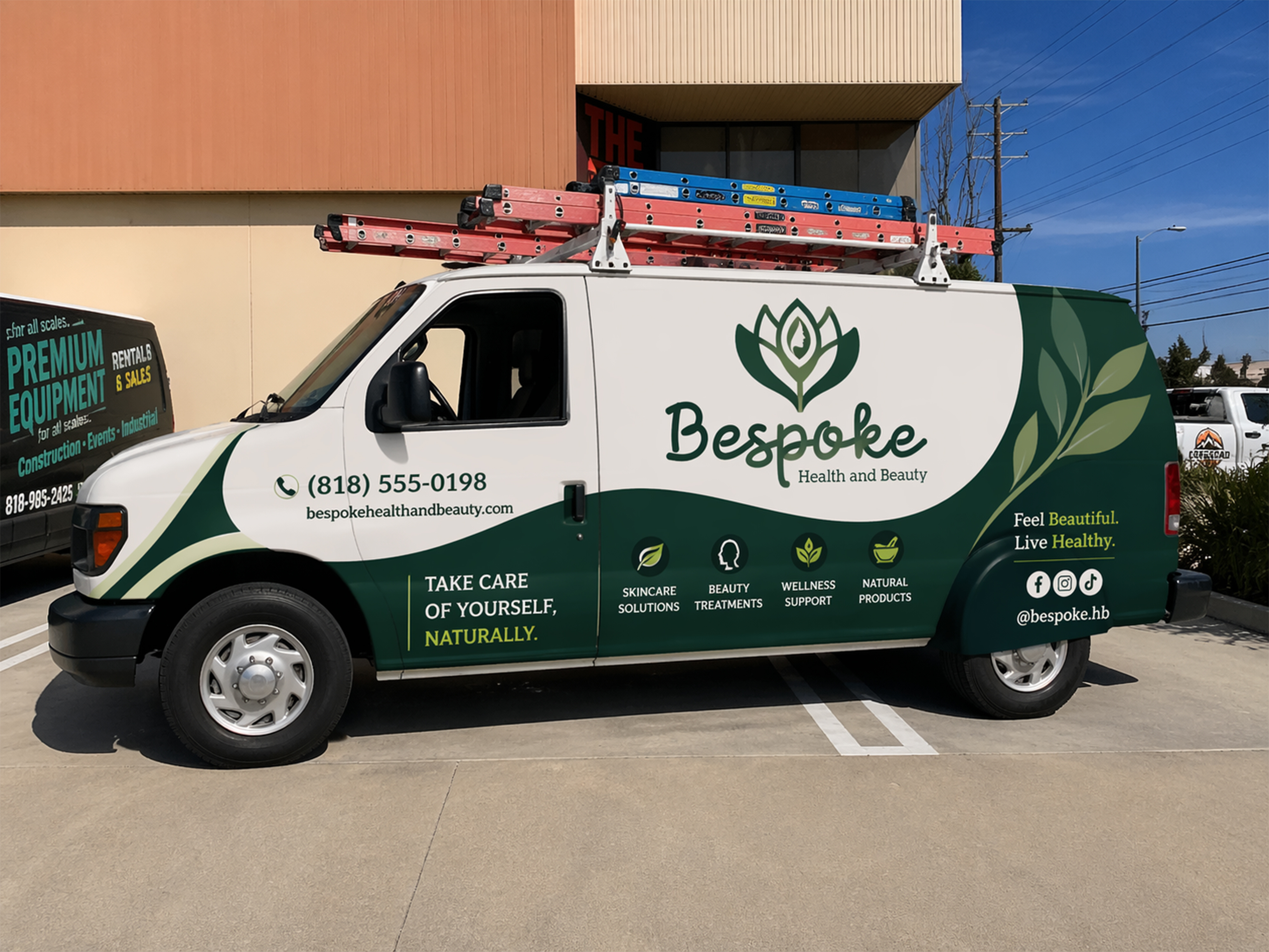 Bespoke Health & Beauty – Vehicle Wrap Design | Skincare beauty branding branding design business branding car wrap cosmetic design creative design elegant design feminine design graphic design health beauty luxury branding marketing design modern design natural beauty organic products skincare design spa branding vehicle wrap wellness branding wrap design