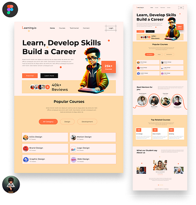 E-learning Landing Page UI frontenddeveloper graphic design ux web design