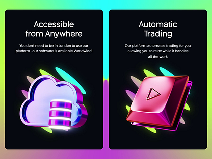 Quantum Trading Landing Page Design — Animated Icons, Web UI/UX