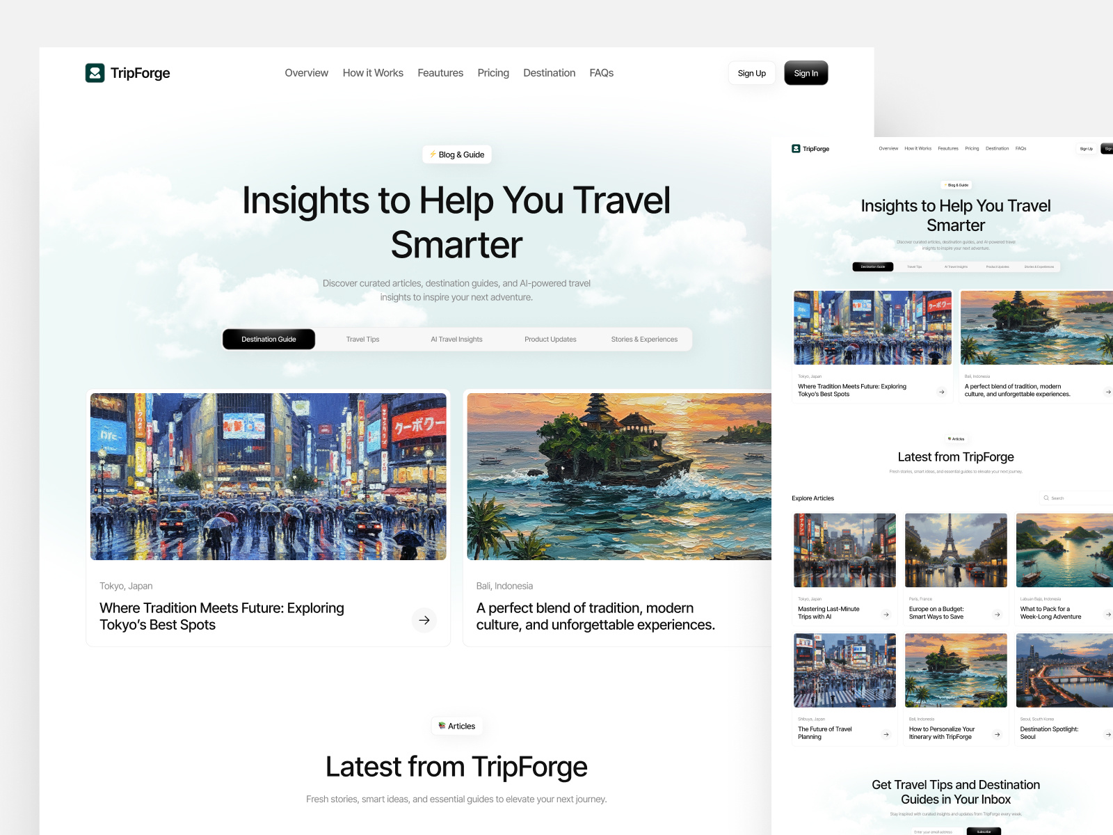 Example of Ai For Trip Planner Website Design