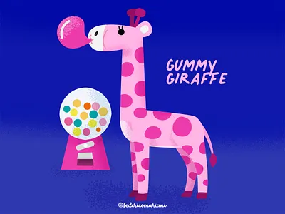 Gummy Giraffe animals character design chewing gum cute gums kids packaging sweets