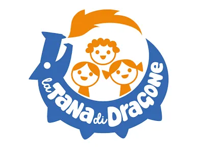 La Tana di Dragone - Logo branding identity illustrated logo kids logo