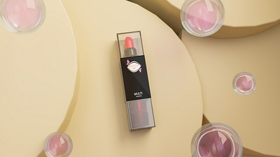 Bloosem Vibe 3d 3d artist beauty product blender branding cinema 4d cycles graphic design lipstick logo packaging product design product render vector