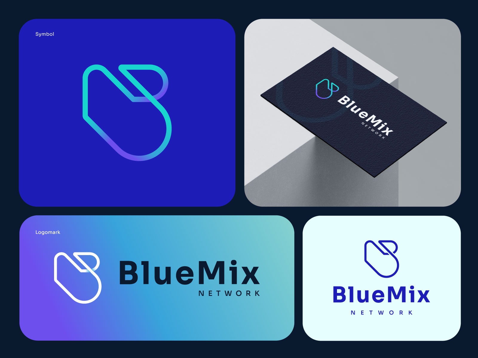 BlueMix Network – Minimal Modern Brand Identity for Tech Startup b logo brandidentity branding corporate identity creative logo digital branding lettermark b logo logo logodesign logomark logotype minimalist logo modern logo networking logo saas brandidentity startup branding tech tech logo tech startup visual identity