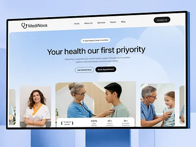 Modern Medical & Healthcare Website clinic website design consultation website doctor appointment doctor booking doctor consultation landing page medical landing page design medical website design patient website personal care telemedicine web interface design website design