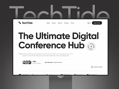 TechTide – Conference & Event Platform Landing Page 🎤🌊 3d animation branding community hub conference landing page dashboarddesign digital conference event platform ui framer development graphic design logo motion graphics networking platform responsive design saas event tech event ui ux design virtual event webflow development