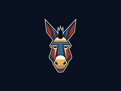 Abstract Geometric Donkey Logo