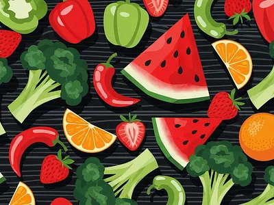 Fresh vegetables vector illustration 3 food foodillustration fresh illustration vector vegetables vibrant watermelon