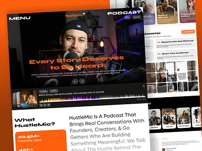 🎙️ HustleMic — Podcast Experience Design ai design experience design human presence hustle mic mic poadcast poadcast design product design ui ui design ux ux inspiration uxdesign web design website