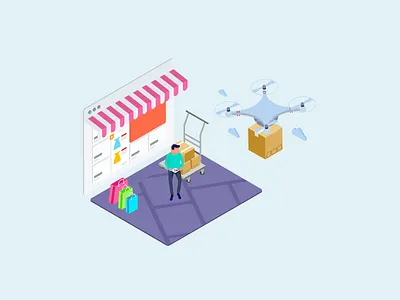 Online Store Drone Delivery Animation branding creative delivery digitalcommerce drone dronedelivery ecommerce explaineranimation logistics minimal modern onlinestore retail shopping smartdelivery startup