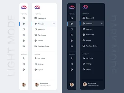 Side Navigation Menu dark mode dark mode navigation menu menu design nav menu navigation side bar ui